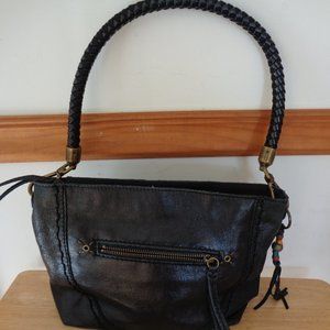 BLACK LEATHER THE SAK HAND PURSE